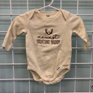 Size 00/03 Month - Yellow Newest Hunting Buddy Onesie
