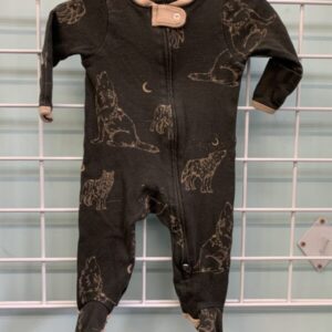 Size 00/03 Month - Brown Wolf Burts Bees Organic Sleeper
