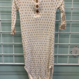 Size 00/03 Month - Cream/Brown Floral Gown