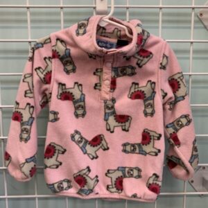 Size 2T - Pink Llama Fleece Sweatshirt