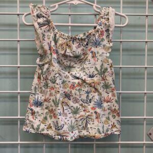 Size 3T - White Tropical Organic Shirt