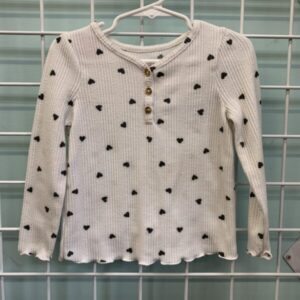 Size 3T - White/Black Heart Shirt