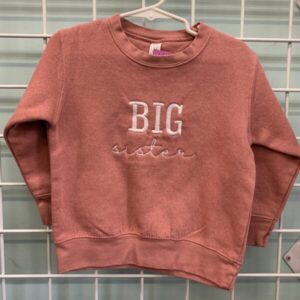 Size 3T - Pink Big Sister Sweatshirt