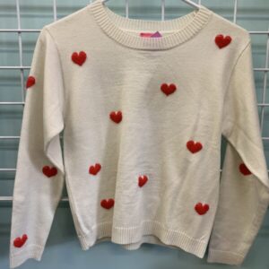 Size 14/16 - Cream/Red Heart Sweater