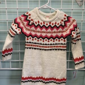 Size 4T - Cream/Pink Sweater Dress (New)