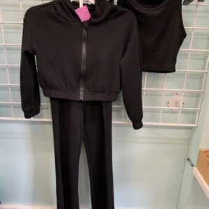 Size 8 - Black Waffle Weave Set