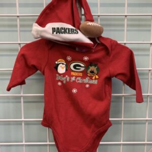 Size 03/06 Month - Red Packer First Christmas Onesie & Hat