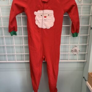 Size 4T - Red Santa Fleece Sleeper