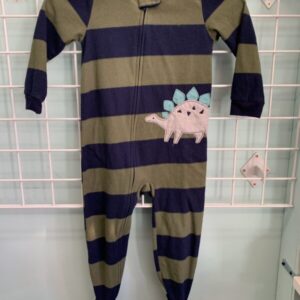 Size 4T - Blue/Green Dinosaur Fleece Sleeper