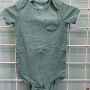 Size 06/09 Month - Green Pocket Onesie