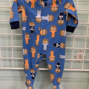 Size 06/09 Month - Blue Monkey Fleece Sleeper