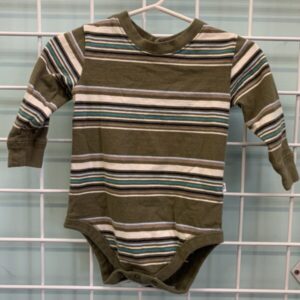 Size 12/18 Month - Green Stripe Onesie