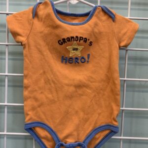 Size 18 Month - Orange Grandpa's My Hero Onesie
