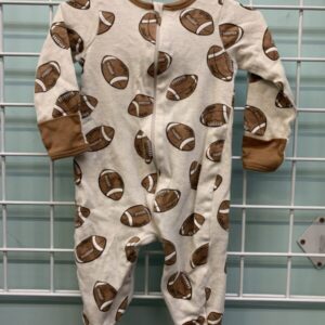Size 06/09 Month - Brown Football Sleeper