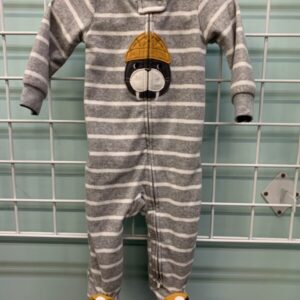 Size 09 Month - Grey/White Walrus Fleece Sleeper
