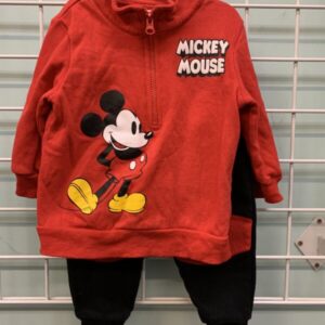Size 2T - Red/Black Mickey Mouse Set