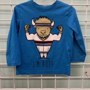Size 2T - Blue I'm Buff Shirt