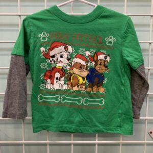 Size 2T - Green Paw Patrol Christmas Shirt