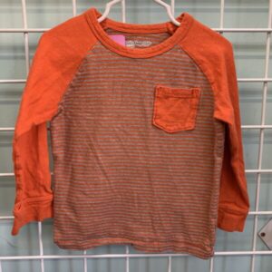 Size 3T - Orange/Grey Stripe Shirt