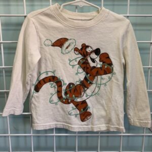 Size 3T - White Tigger Christmas Shirt