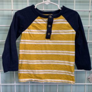 Size 3T - Blue/Yellow Stripe Shirt