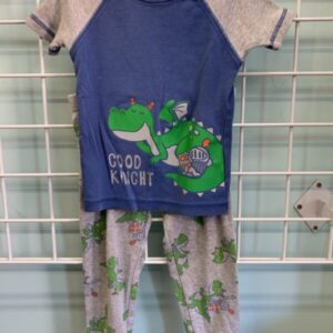 Size 3T - Blue/Grey Good Knight Dragon PJ Set