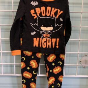 Size 4T - Black/Orange Batman Spooky Night PJ Set
