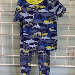 Size 4T - Blue Shark & Fossil PJ Set