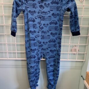 Size 4T - Blue Vehicle Fleece Sleeper