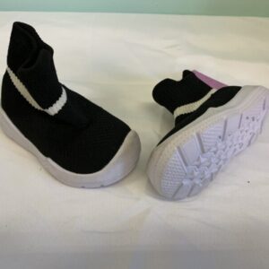 Shoes - Size 04 Infant, Black/White Sock Shoe