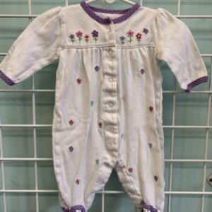 Size 03 Month - White/Purple Flower Sleeper