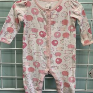 Size 06/09 Month - White/Pink Sheep Romper