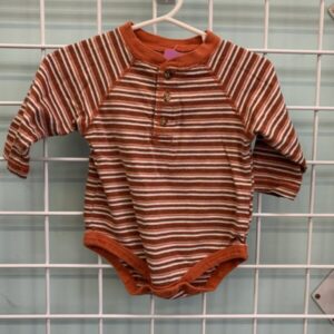 Size 06/09 Month - Orange Stripe Onesie