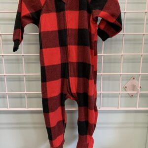 Size 09/12 Month - Red/Black Fleece Sleeper