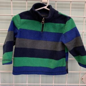 Size 12/18 Month - Blue/Green Stripe Fleece Sweatshirt