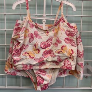 Size 8/10 - White/Pink Butterfly Swimsuit