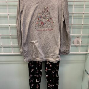 Size 10 - Grey/Black Merry & Bright Christmas Dog PJ Set