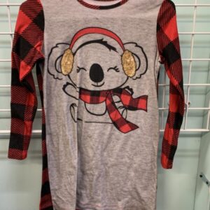 Size 10/12 - Red/Grey/Black Koala PJ Gown