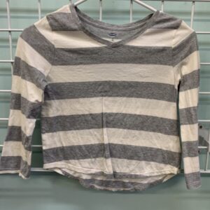 Size 8 - White/Grey Stripe Shirt