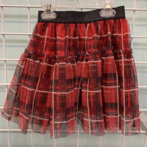 Size 5 - Red/Black Plaid Skirt