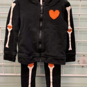 Size 3T - Black Skeleton Sweatsuit Set