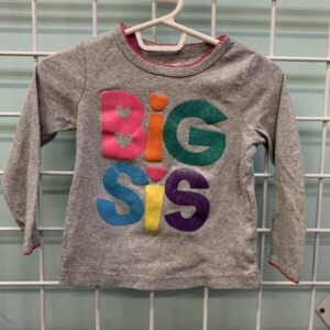Size 2T - Grey Big Sis Shirt