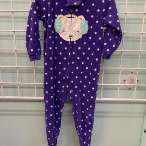 Size 2T - Purple Bear Fleece Sleeper