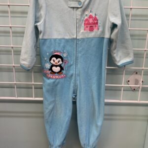 Size 2T - Blue Snow Princess Fleece Sleeper
