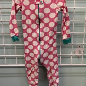 Size 2T - Pink/White Polka Dot Footless Sleeper