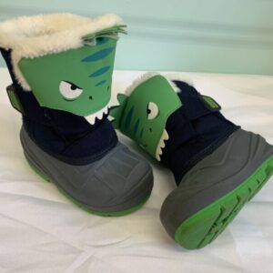 Boots - Size 06 Toddler, Blue/Green Dinosaur Winter