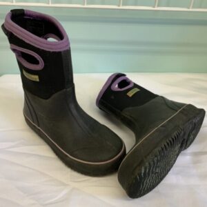 Boots - Size 01 Youth, Black/Purple Bogs Winter