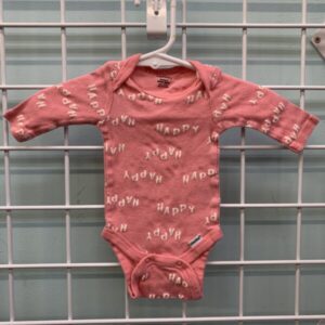 Size 00 Newborn - Pink Happy Onesie