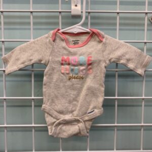 Size 00 Newborn - Tan More Hugs Please Onesie