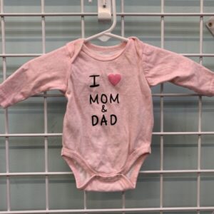 Size 00 Newborn - Pink I Love Mom & Dad Onesie